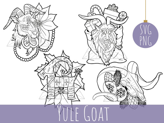 Pagan Goat Holiday SVG Digital File Design Bundle: Gothic Victorian Joulupukki
