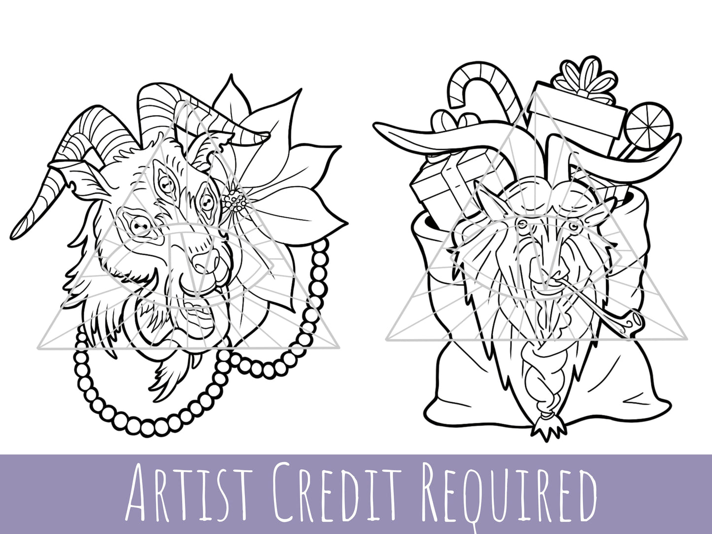 Pagan Goat Holiday SVG Digital File Design Bundle: Gothic Victorian Joulupukki