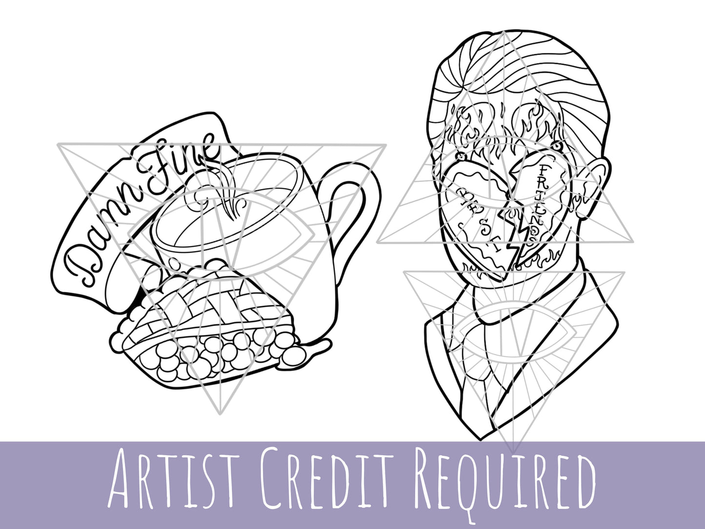 Twin Peaks SVG PNG Bundle Sublimation Clip Art Files: Dale Cooper Damn Fine & Log Lady Digital