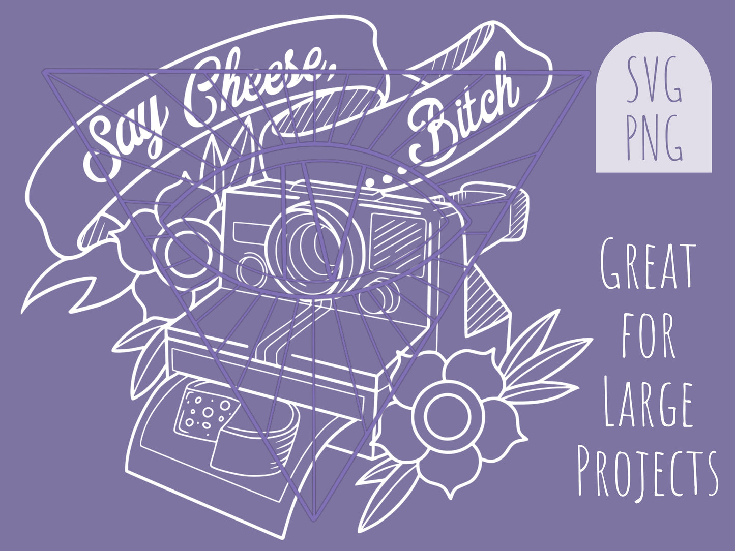 Polaroid Camera SVG PNG Files Bundle Digital Downloads: Sarcastic Funny