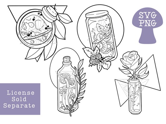 Witchy Vibes Apothecary Jars SVG PNG Files